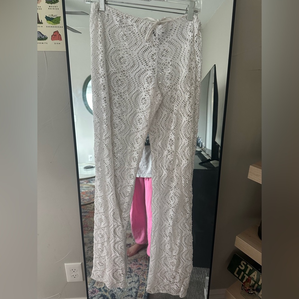 Becca by Rebecca Virtue White Cover-Up Pants